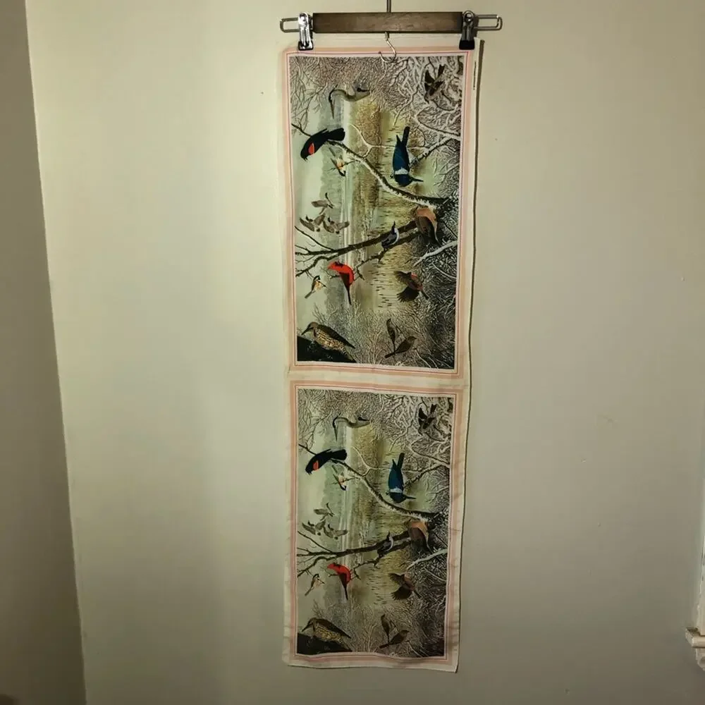 Vintage 1979 national wildlife federation bird scarf 12”x42” cardinal ducks art